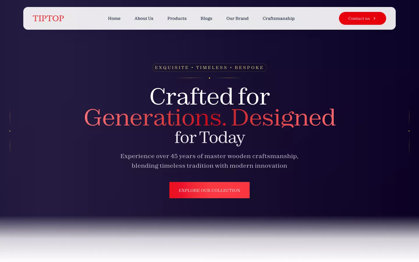 TipTop Furniture website