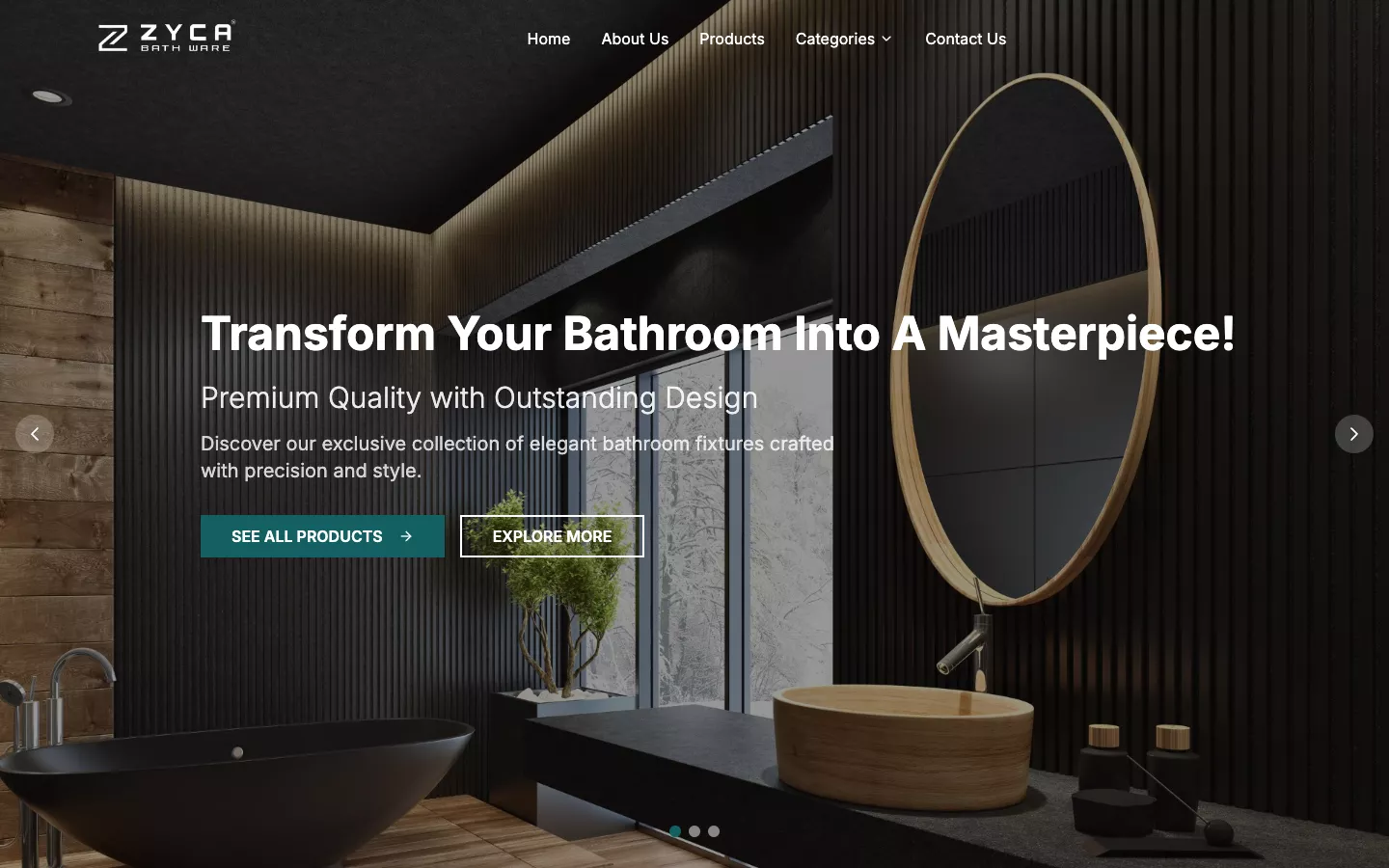 Zyca Bathware website